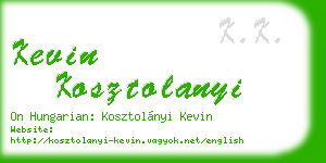 kevin kosztolanyi business card